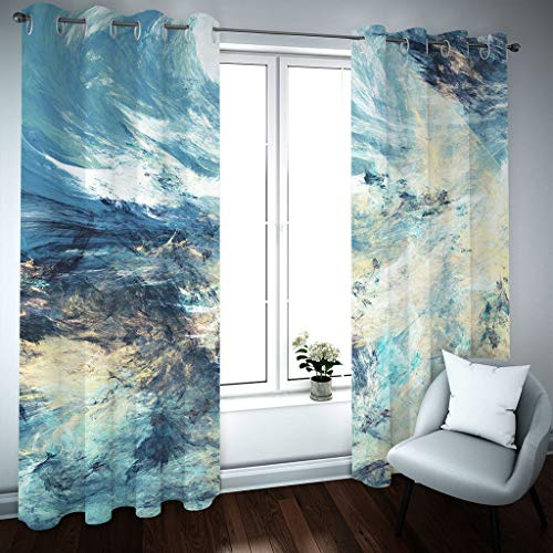 Cortinas opacas abstractas con estampado artístico de pintura al óleo para sala de estar, 2 paneles de 94 pulgadas, diseño de ojales de caída, cortinas con aislamiento térmico para dormitorio, niños,