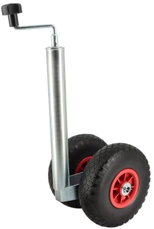 Roue Jockey double - Tube métal 48mm - Pneus increvable 260x85mm - Pour caravane et remorque