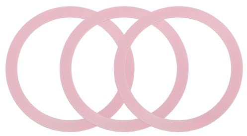 sourcing map 3 Pcs Magnetic Adapter Ring, Universal Magnetic Wireless Charger Conversion Kit Adhesive Sticker Ring for Phone Case, Pink