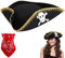 Aomig Piratenhut Set 2Pcs Verbessertes Piraten Kostüm Piratenkopftuch Hut Pirat Fashion Piraten Piratentuch Piraten Pirat Piraten Mütze Seeräuber Hut Piratenset Halloween Karneval Cosplay (B-Schwarz)