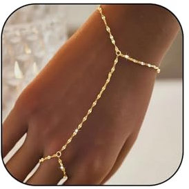 TELAIN Damen Handkette Armband, Eleganter Goldener Armreif Nicht Anlaufendes Goldarmband Für Frauen, Vielseitiges Schmuckstück Als Geschenk Geeignet