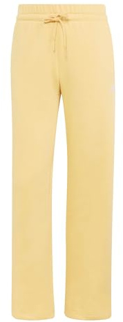 adidas Women's Essentials SMALL Logo Feel Cozy Open Hem Pants, Semi Ice Tangerine/White, XS