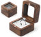 Ring box Hochzeit, Ringschachtel, Ringkissen hochzeit, Ringschatulle, Ringbox Holz, Ring Box aus Walnuss mit Transparentem Sichtfenster und Weiß Samt Verkleidung, Ringbox 2 Ringe weiß, Verlobung
