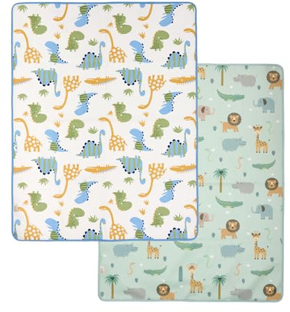 Kinder Wickelunterlage Neugeborene Waschbar Tragbar 70x90 cm - Baby Inkontinenzunterlage Bettunterlage Wasserfest Wasserdicht - Changing Mat Kleinkinder Wiederverwendbar (Blau + Grün)