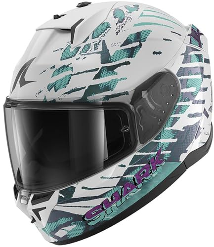 SHARK, Integraler Motorradhelm D-SKWAL 3 REPTAIA White Cameleon White WXW, L