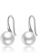 Pearl Earrings For Women, 925 Sterling Silver Freshwater Cultured Pearl Drop Dangle Hook Earring Jewellery (White Gold Plated Sterling Silver,8.5-9.0mm)