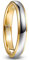 NUNCAD Wolfram Gold Jahrestag Ring für Herren Damen Silber Verlobung Ring 4mm Kuppelstil Poliertes Finish Größe 66.0 (21.0)
