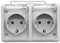 Doble base schuko. Doble base estanco para exterior IP54.