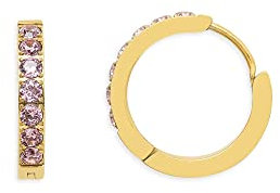 XENOX STEEL Ohrringe X2658 Damen Creolen Edelstahl Gold rosa Zirkonia