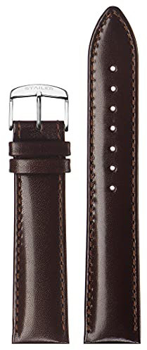 Stailer Uhrenarmband mit Edelstahl-Metallschließe - Aus echtem, hochwertigem Leder mit Alligatorprägung - 22mm - Ersatzarmband für Uhren - Für Damen und Herren - Dunkelbraun