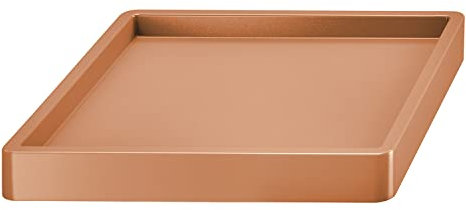 Sottovaso Quadrato 37x37 Bordo per Trattenere l'Acqua con Ruote 360° Design Moderno Colore Terracotta in Plastica