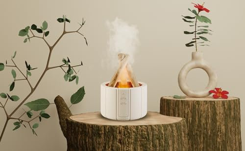 m Mu Aroma Diffuser für ätherische öle mit Flammeneffekt, LED-Beleuchtung mit Nachtlicht und Timer, automatische Abschaltung, kalter Nebel, superleiser raumduft elektrisch mit duft für ätherische Öle