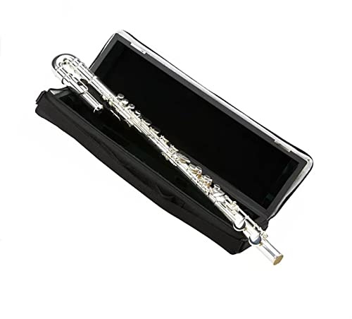 Flöteninstrument Schülerflöte Mit Geradem/gebogenem Kopfstück Neue Versilberte Schulbandflöte C-Ton 16 Tasten Geschlossenes Loch Mit Etui Professionelles Querflöten (Color : Curved)