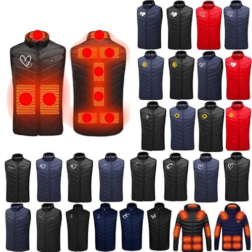 YESOK 2023 Gilet Chauffant Homme et Femme Veste Chaud Léger Doudoune Sans Manche Gilet électrique USB avec 9 Zones de Chauffage Gilet Chauffant Lavable pour Ski en Plein air Chasse Camping Cyclisme