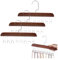 4 Stück Holz-Gürtelbügel für Schrank, rutschfeste Multihaken, Garderobenleiste, BH-Aufhänger mit 8 Haken, Schrankzubehör, Organizer Haken für Gürtel, Krawatten, Schals, BHs, Camisole (dunkelbraun)