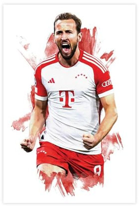 DESHVA Harry Kane – Fußballspieler-Poster, Leinwand-Poster, Schlafzimmer-Dekor, Sportlandschaft, Büro, Raumdekoration, Geschenk, ungerahmt, 30 x 45 cm
