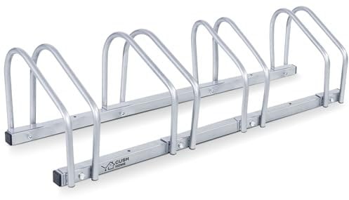 CCLIFE Fahrradständer Boden für 4 Fahrräder mit Reifenbreiten bis 65 mm Eisen Fahrradhalter 101 x 32 x 26 cm