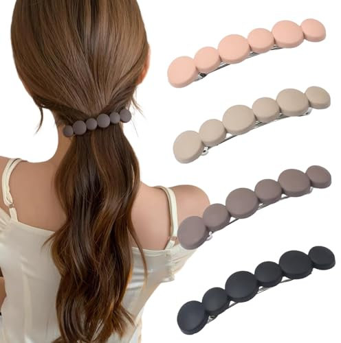 Ypkia 4 Stück Französische Haarspangen Damen Dünnes Haar Automatische Haarspange Klein Hair Clip Set Für Frauen Mädchen