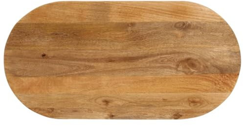 vidaXL Tischplatte, Holzplatte für Tisch Esstisch Couchtisch, Ersatztischplatte Massivholzplatte, 100x50x3,8cm Oval Massivholz Mango
