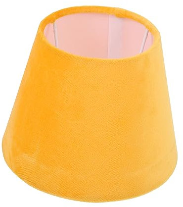 VICASKY Samtiger Lampenschirm in Gelb Für Tischlampe - Stehlampe - Wandlampe Und Pendelleuchte Ersatzschirm Für E27/E14 Lampen 17x13cm Schutzabdeckung Kronleuchter Und Deckenleuchte