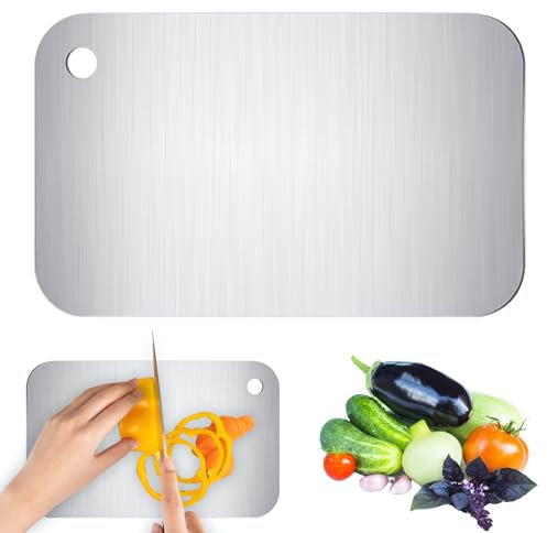 Planche a Decouper Inox Planche à Découper En Acier Inoxydable Planche à Découper En Acier Inoxydable Planches à Découper Plateau de Service Pour Viande Fruits Fromage et Légumes