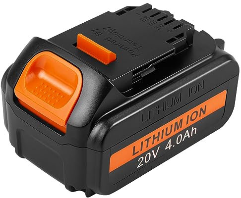 ASUNCELL Batterie lithium-ion 20 V 4,0 Ah pour DeWalt XR, compatible avec les outils DeWalt 18 V et 20 V (série DCB204, DCB206, DCB180, DCB181, DCB182, DCB184, DCB201).