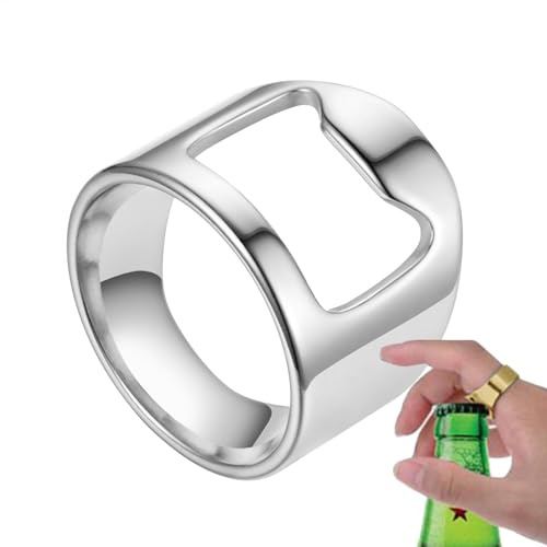 Generic Barkeeper-Ring – Flaschenöffner-Ring | Fingerring-Flaschenöffner | Tragbarer Bierflaschenöffner aus Titanstahl