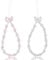 Reownest 2 Pack Phone Lanyard Charm Set - White & Pink Sparkling Bowknot Love Beaded Chain, Aesthetic Wrist Strap for Women Girls, Multi-Purpose Cellphone Bag Key Accessory - Sparkle