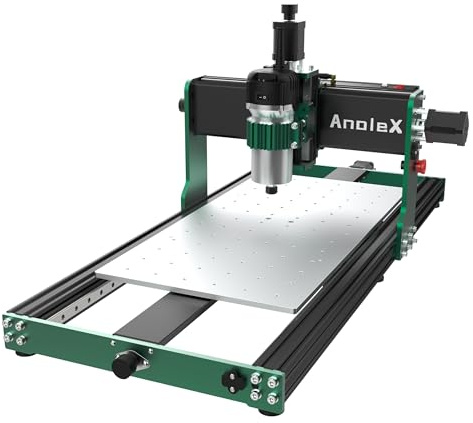 AnoleX CNC 3060-Evo Max Oberfräsmaschine, Vollmetall mit XYZ Doppelachse, Stahl Linearführungen mit 800W Oberfräse, ideal zum Schneiden von Aluminium, Messing, Stahl