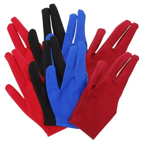 OFFIGAM 8Stücke Yoyo Atmungsaktive Finger Sporthandschuhe für Snooker und Billard rutschfeste und Elastische Tischspiel Zubehör Weinrot Mix