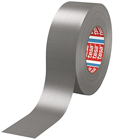 tesa 4688-18 Rollen (Gewerbliches Gebinde), PE-extrudiertes Standard Gewebeklebeband, 50m x 50mm, silber