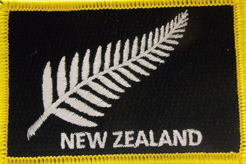 Neuseeland Farn schwarz Aufbügler Aufnäher Patch ca. 8 x 5,5cm