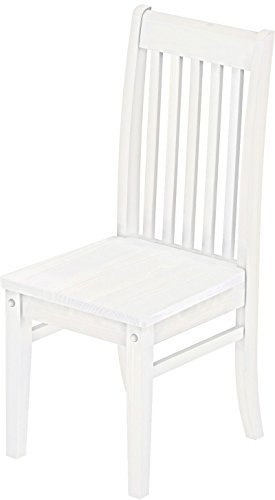 Holzstuhl Classico Pinie Weiss - Esszimmerstuhl Klassik Pinie Massivholz Echtholz - Variante & Farbe wählbar - Stuhl Holz Wohnzimmerstuhl Lehnenstuhl Lehne Küchenstuhl Landhaus Brasilmöbel