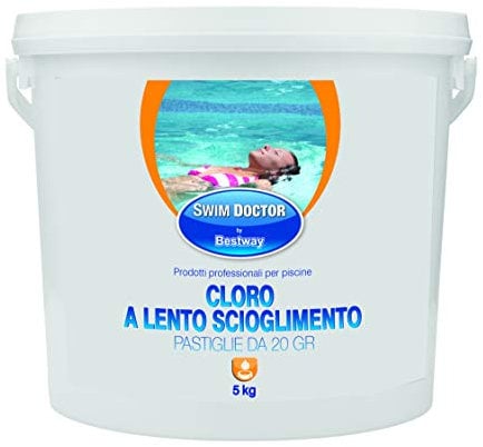 Bestway 59015 Langzeitchlorid 90% für Schwimmbäder, 20g Tabletten, 5 kg