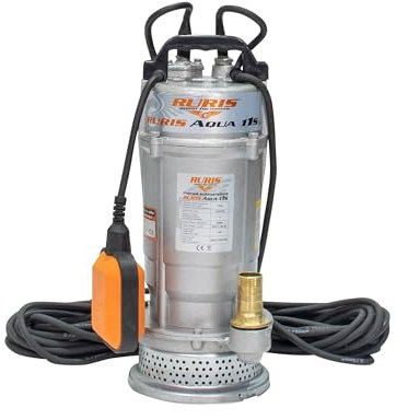 RURIS POWER FOR NATURE Pompe Submersible Aqua 11S, 550W, Débit 3,6 m³/h, Hauteur Refoulement 25 m, Flotteur, Câble 15 m, Pour Eau Claire, Irrigation et Alimentation Domestique