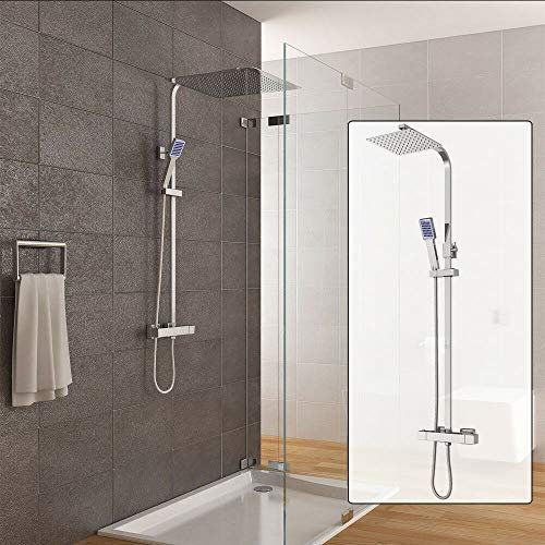 Regendusche Duschset Duschsystem inkl. Thermostat Duschkopf 40x40cm Handbrause Duscharmatur