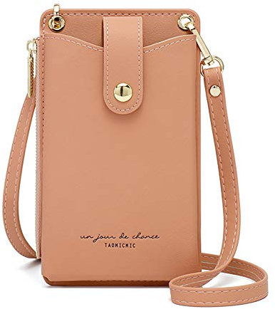 Aeeque Handy Umhängetasche Damen, Handytasche zum Umhängen PU-Leder,Universal Crossbody Phone Tasche Mini Bag mit Kartenfächer Geldbörse Kompatible mit Redmi Note 9 Pro Poco X3 NFC Mi 10T Lite - Pink