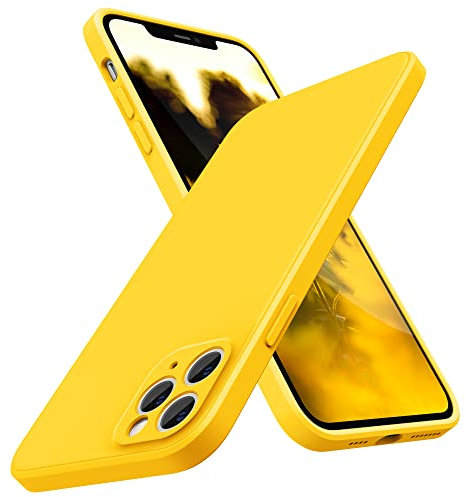 SURPHY Flat Silicone Case Compatible with iPhone 11 Pro Max Case, Liquid Silicone Slim Fit Case (Individual Protection for Each Len) for iPhone 11 Pro Max 6.5 (Sunflower Yellow)