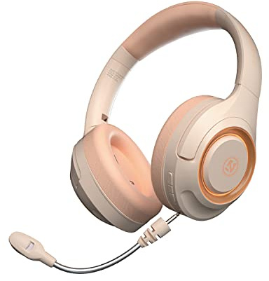 Greshare Wireless Gaming Headset,RGB HIFI Stereo Bass Wireless Headphones With Microphone For PS4 PS5 Cellphone PC Bluetooth 5.0 Gamer Headsets. (Pastel Pink)