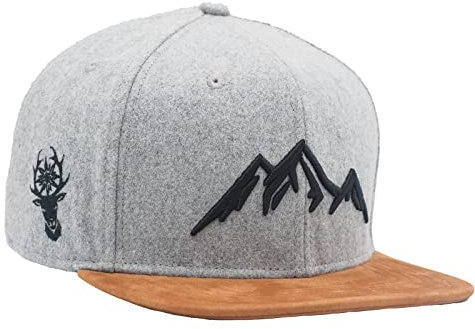 Shirtbunker Bergspitzen Snapback Cap • Bergstoff Allgäu Bavarian Wandern Edelweiß Cap • Allgaeuer Trachten Basecap verstellbar