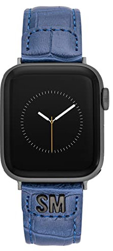 Steve Madden Modisches Kroko-Grain-Armband für Apple Watch, blau, 42mm (Series 10) & 38/40/41mm, Klassisch