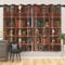 SDOTPMT 107x245cm Western Klassiker Bücher Fenstervorhang Altmodisch Braun Bücherregal Kinder Bildung Fenstervorhänge Retro Bücherregal Schiebevorhang für Wohnzimmer Schlafzimmer, 2 Stücke
