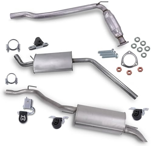 ATEC Germany Auspuff Schalldämpfer Set 1x Vorschalldämpfer, 1x