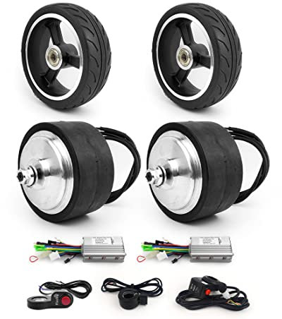 L-faster 5 Zoll Vollreifen Dual Drive bürstenloses Getriebe Nabenmotor Cargo Handwagen Rangliste Bar Schubkarre Kit (36V 200W)
