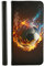 KX-Mobile Handyhülle für iPhone 14 Pro Hülle aus Kunstleder zum klappen mit Motiv 3535 Fußball Feuer Blauer Rauch
