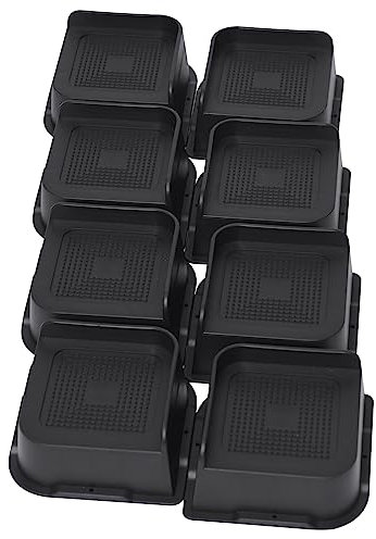 MYMULIKE Betterhöhungen 10,2 cm, 15,2 cm, 20,3 cm, übergroße Möbelerhöhungen, unterstützt bis zu 2721,6 kg, Lift 10,2 cm für Couch, Sofa, Tisch, Stuhl (schwarz, 8 Stück, 5,1 cm)