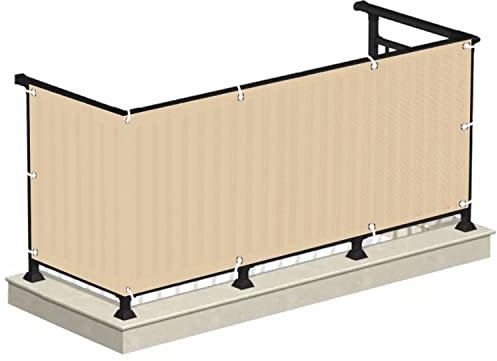 dcIustfHE Accueil Balcon Privacte Écran Hauteur de 70 Cm, 80 Cm Fence Mesh Portage Uv Protection Uv Pour Le Patio, Le Jardin, Le Porche, La Piscine, Le Revêtement de Balustrade/Beige/80 * 1400Cm