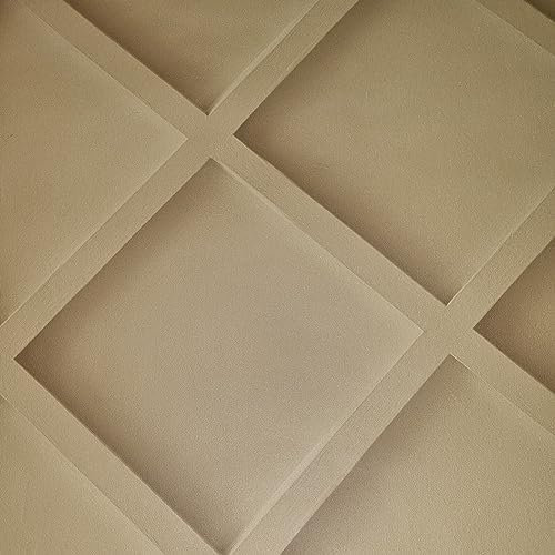 SOPHIE LAURENCE Wallpaper 3D Wood Trellis Old Gold Textured Paste The Wall - Wallpaper for Bedroom Adults (Sample, Yellow)