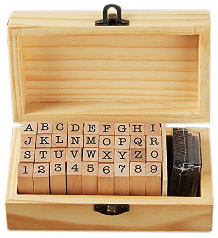 Graootoly Digitales Siegel Schreibwaren Geschenk Tagebuch Dekoration DIY Handarbeit aus rechteckigen digitalen Briefstempel Schreibmaschine Schriftart