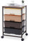 SYKIARIOL Storage Trolley with 4 Drawers, Rolling Storage Cart on Wheels, Multipurpose Mobile Organizer Unit Utility Cart for Living Room,Bedroom,School,Beauty, Brown